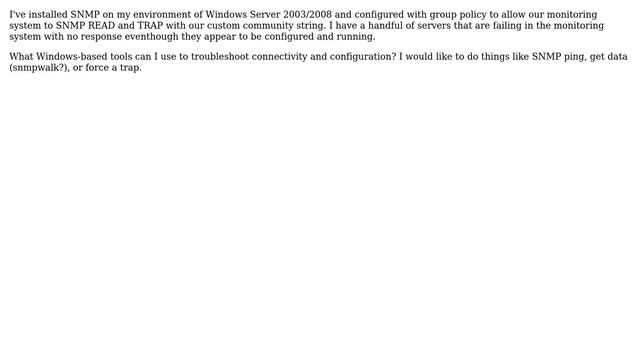 DevOps & SysAdmins: How to verify SNMP is working on Windows 2003/2008 servers? (3 Solutions!!) смотреть онлайн