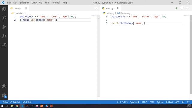 Basic translate code from Python to JavaScript Part 4 смотреть онлайн