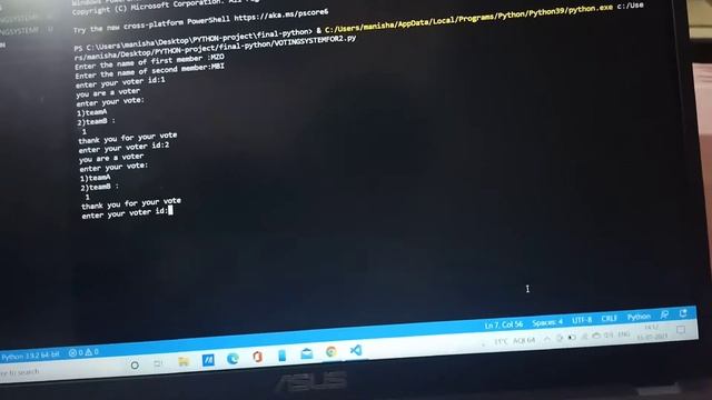 Voting system for 2 candidate and 10 voter ID #pythonprogramming #learn with ? смотреть онлайн