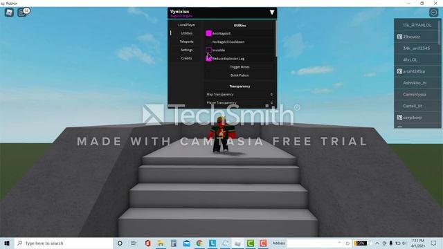 Vynixius Ragdoll Engine GUI script (ROBLOX) смотреть онлайн
