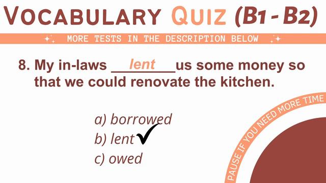 English Vocabulary Quiz - Intermediate Level (B1 - B2) | English Test #2 смотреть онлайн