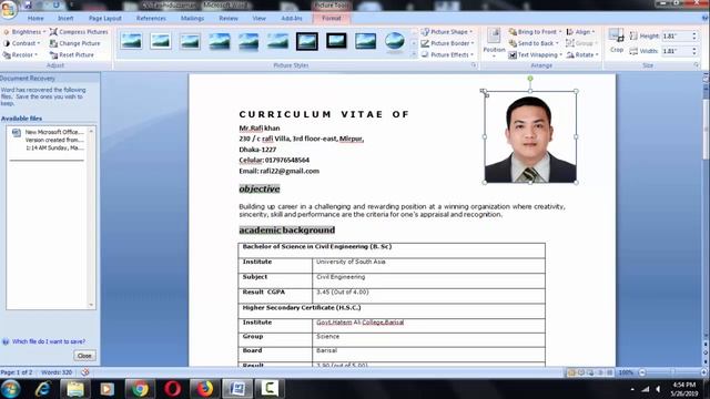 How To Insert Picture In Resume/CV - Microsoft Word Tutorial смотреть онлайн