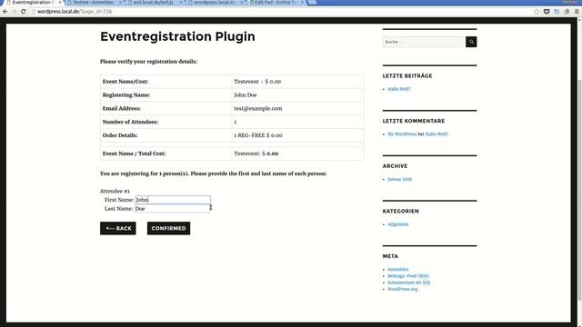 Wordpress Event Registration persistent XSS смотреть онлайн