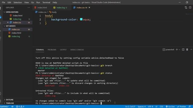 Git Branch Detached Head usage смотреть онлайн