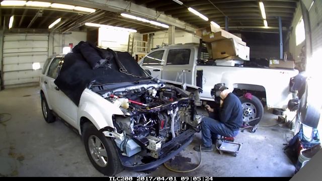 2012 Ford Escape light front hit radiator support replacement time lapse смотреть онлайн