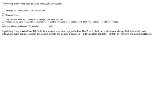 Cannot install Windows 10 Creator update: "something went wrong" error code 0x800703ed смотреть онлайн