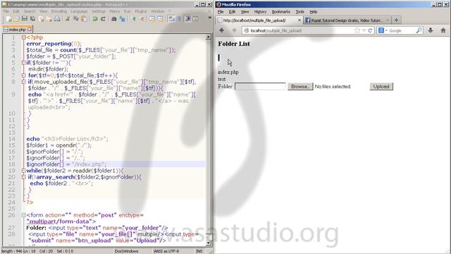 Create Multiple File Upload, Part 3, Display Folder List, PHP Tutorial смотреть онлайн