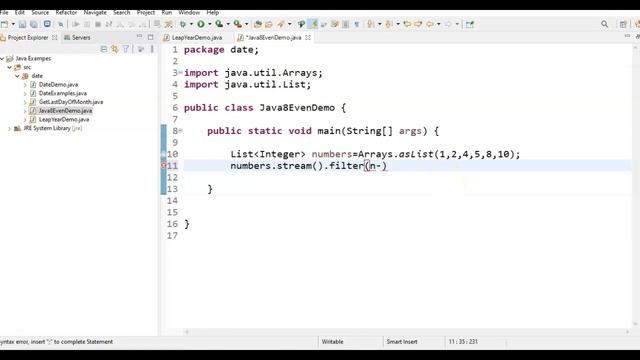 Java8 Coding Interview Question1 : Java program to filter even numbers in given array смотреть онлайн