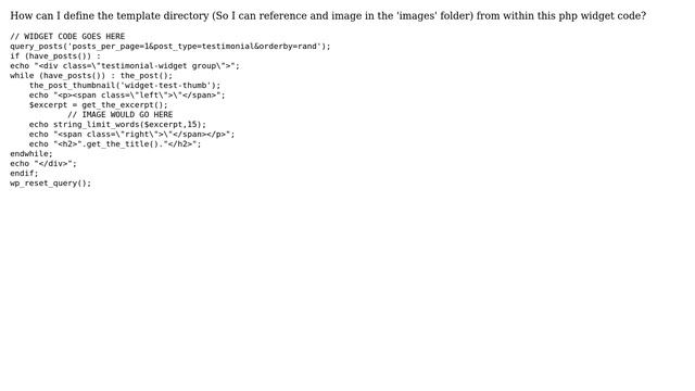 Wordpress: How to define template directory in this widget code? смотреть онлайн