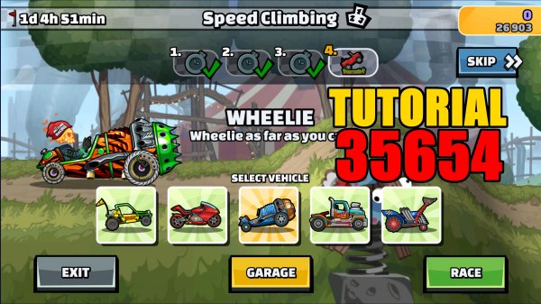 Hill Climb Racing 2 - ✔️? 35654 TUTORIAL (Speed Climbing)