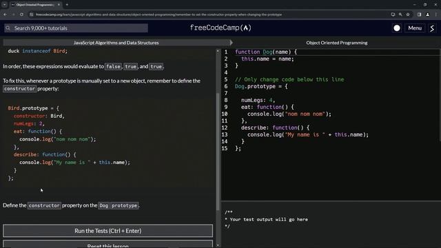 Remember to Set the Constructor Property when Changing the Prototype | Object Oriented Programming смотреть онлайн