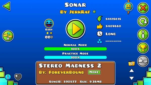 Как пройти Sonar c 3 монетками? Geometry Dash