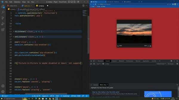 Custom Video Player using HTML, CSS & JavaScript
