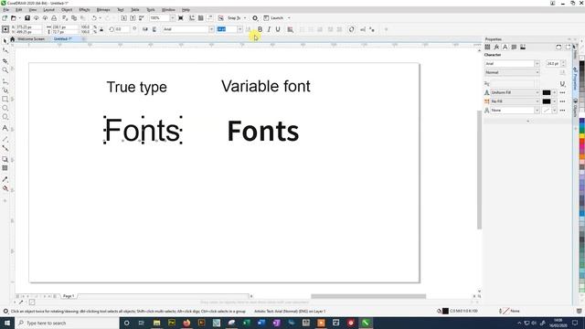 CorelDRAW 2020 Tutorial New Variable Font Technology Feature смотреть онлайн