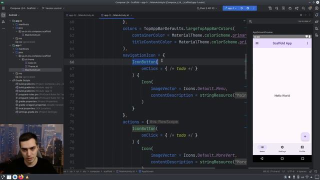 Scaffold з бібліотеки Material3 в Jetpack Compose смотреть онлайн