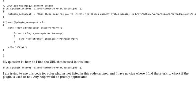 Wordpress: Finding the URL to be used to check if plugin is installed with a theme смотреть онлайн