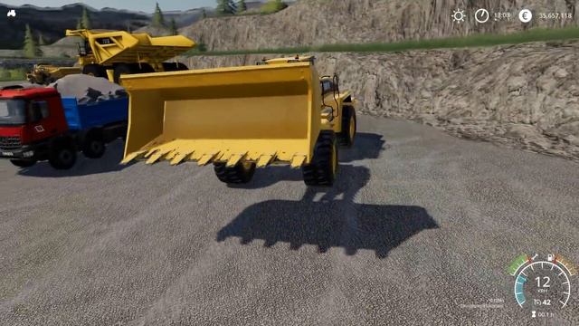 Farming Simulator 19 - CATERPILLAR 980H Wheel Loader Loads Big Stones