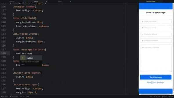 Create a Working Contact Form in HTML CSS JavaScript & PHP