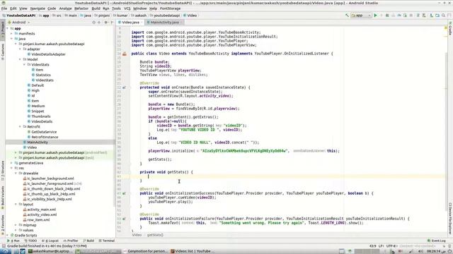 Part 3 - Youtube Data API v3 android tutorial - video statistics - views, likes, dislikes смотреть онлайн