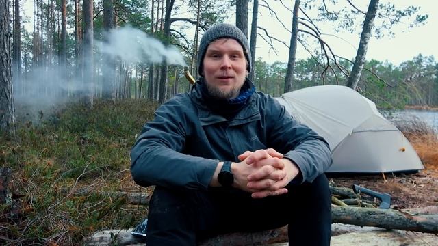 НОЧЁВКА В ПАЛАТКЕ С ПЕЧКОЙ. ОДИНОЧНЫЙ ПОХОД. смотреть онлайн