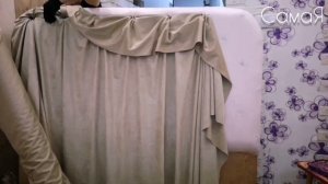 Изголовье кровати из велюра в технике капитоне (каретная стяжка) своими руками