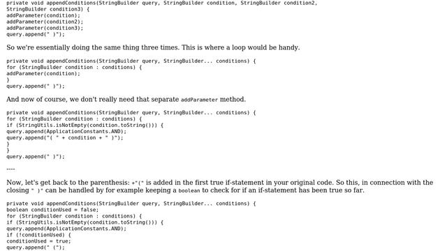 Code Review: Simplifying constructing native SQL query with nested if-else's (4 Solutions!!) смотреть онлайн