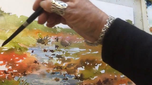 Watercolor Landscape ...Golden Glow In Texas ..Rae Andrews смотреть онлайн