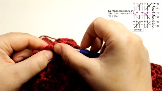 Шапку крючком зимняя Шапка вафельным рисунком смотреть онлайн