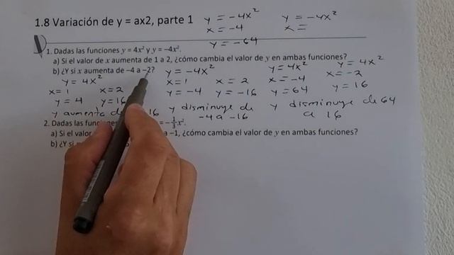 1.8 Variación de y = ax^2 parte 1 (Cuaderno de ejercicio lápiz) смотреть онлайн