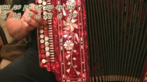 Снег кружится... видеоразбор(с цифрами и нотами) на гармони.