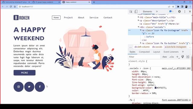 Happy weekend project: FontAwesome ikonos, CSS custom properties/variables, socials - 41 grupė (14) смотреть онлайн