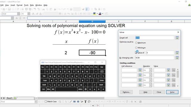 LibreOffice Calc : How to solve roots of polynomial equation using SOLVER ? смотреть онлайн