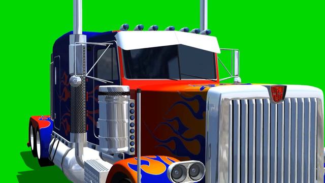 Transformers Optimus Prime 3D Model - green screen - free use смотреть онлайн
