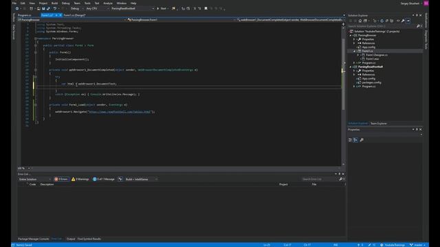 c# Парсинг сайтов с использованием WebBrowser смотреть онлайн