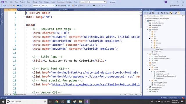Use bootstrap template and Routing in asp.net core MVC in hindi смотреть онлайн