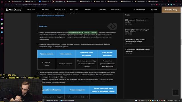 Black Desert: Патч от 24 ноября (Промокоды, АП Нару, Ивенты) смотреть онлайн