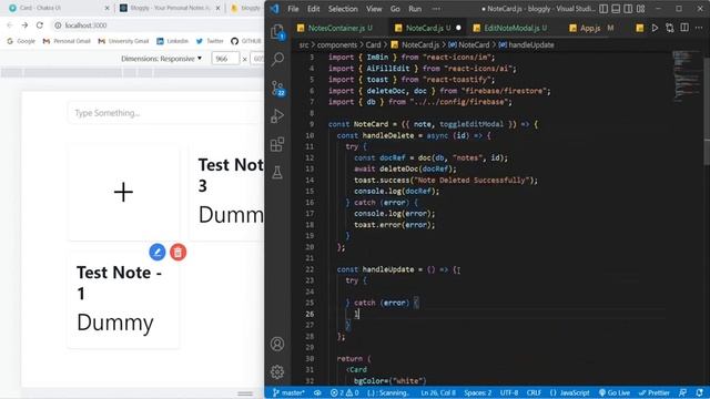 Updating & Deleting note from Firestore using React App? | Visualization Through Code at @techroof смотреть онлайн