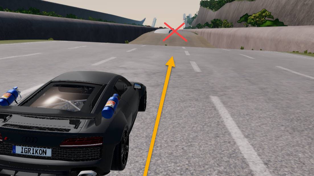 Спуск с канавами. BeamNG