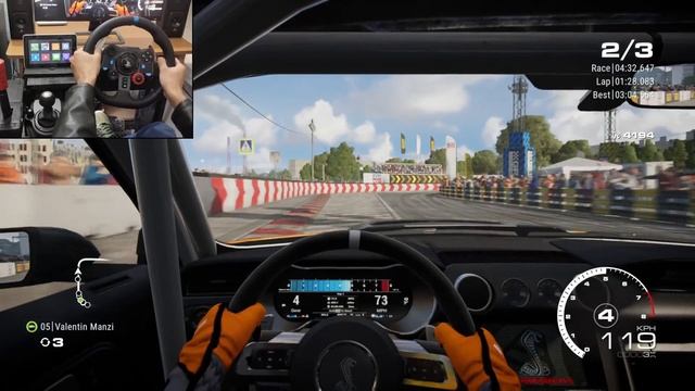 Grid Legends Ford Mustang Shelby GT500 in Moscow - Logitech g29 gameplay смотреть онлайн