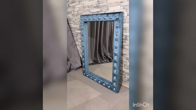 Зеркало ЛяСон в спальню раме в тон с кроватью со стразами. смотреть онлайн