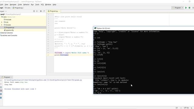 Python #2: PyCharm input split if else смотреть онлайн