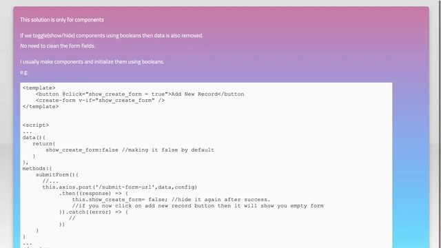 Clearing input in vuejs form смотреть онлайн