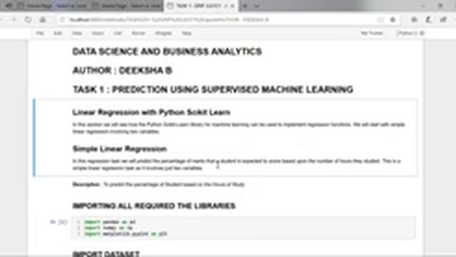 Prediction using Supervised ML(TASK 1) by THE SPARK FONDATION on Data Science And Business Analytic смотреть онлайн