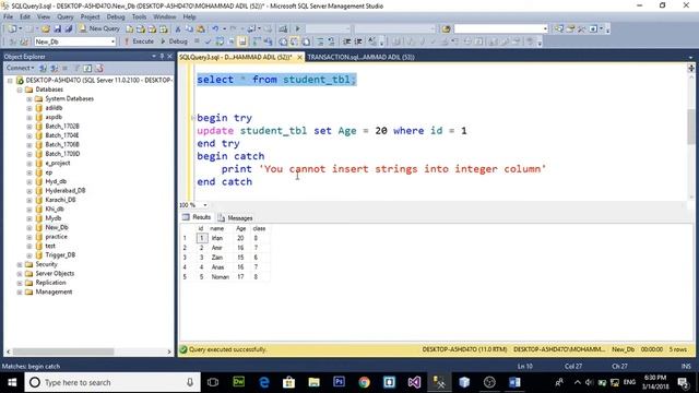 TRY CATCH OR ERROR HANDLING IN SQL SERVER (URDU / HINDI) смотреть онлайн
