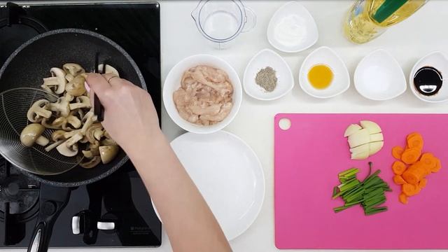 Грибы шампиньоны с куринной грудкой смотреть онлайн