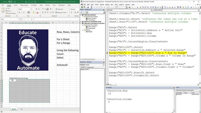 Excel VBA VBA Grasping Row(s) and Columns(s) - CODE INCLUDED смотреть онлайн