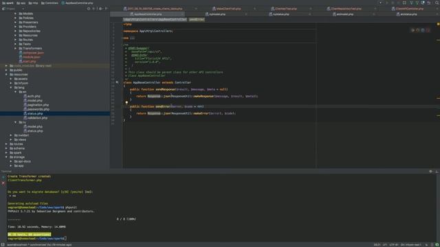 Laravel 5. Структура API приложения с модулями и генераторами смотреть онлайн