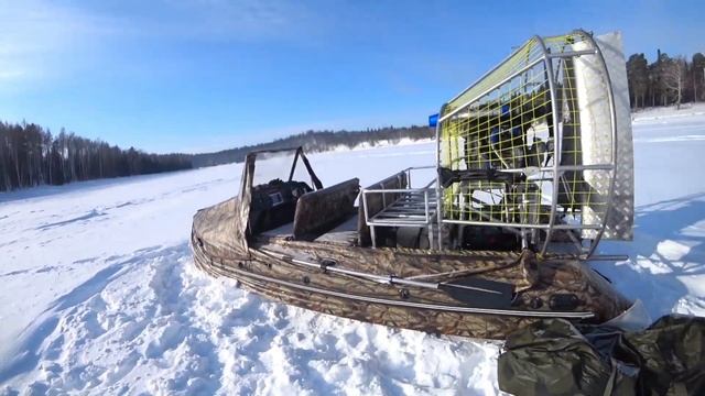 На аэролодке зимой / Аэролодка Берег 520 -132 л.с. смотреть онлайн