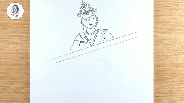 Saraswati devi drawing simple || Mata saraswati drawing easy art || @EasyDrawingUmang смотреть онлайн