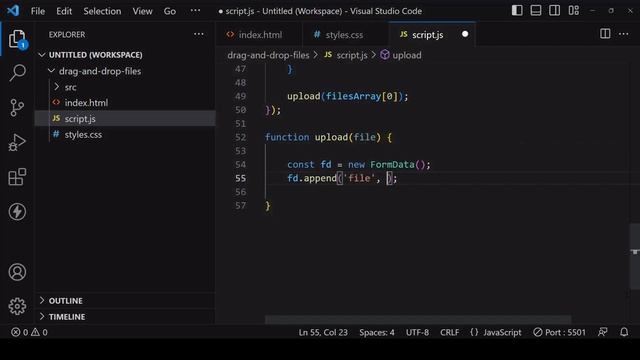 Drag and Drop File Upload Zone | JavaScript Tutorial смотреть онлайн